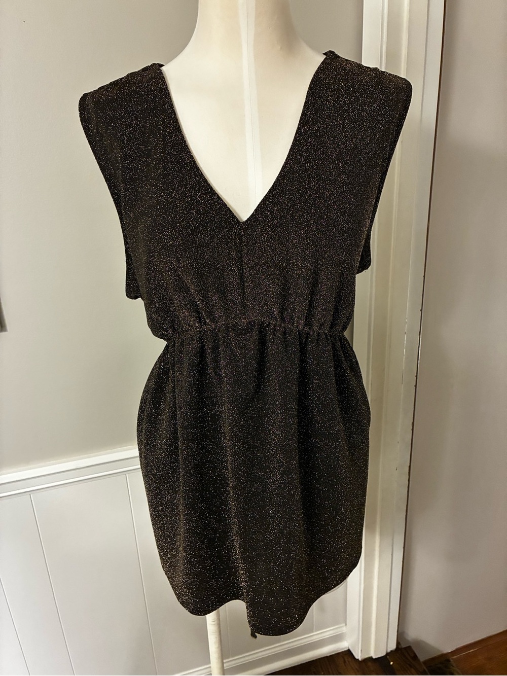 Lane Bryant Black Sparkle Sleeveless Top